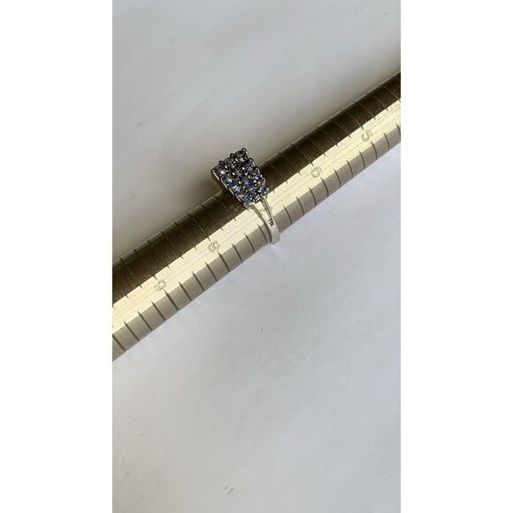 Purple Pyramid Ring Size 7 - 1.6 ct Lolite Rhodium Plated .925 Sterling Silver - Picture 8 of 8